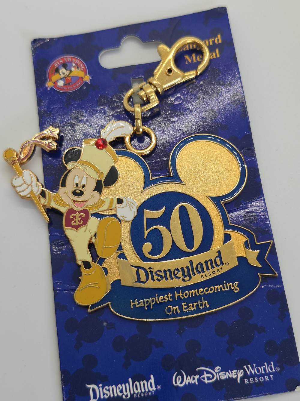 Disneyland 50th Anniversary Lanyard Medal Mickey Band Leader NIP Card